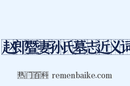 赵郎暨妻孙氏墓志近义词是什么意思的图片
